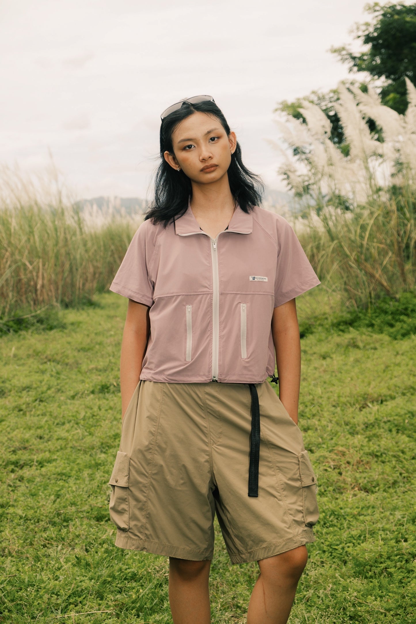 GW Full Zipped Cropped S/SLV (Wisteria Purple)