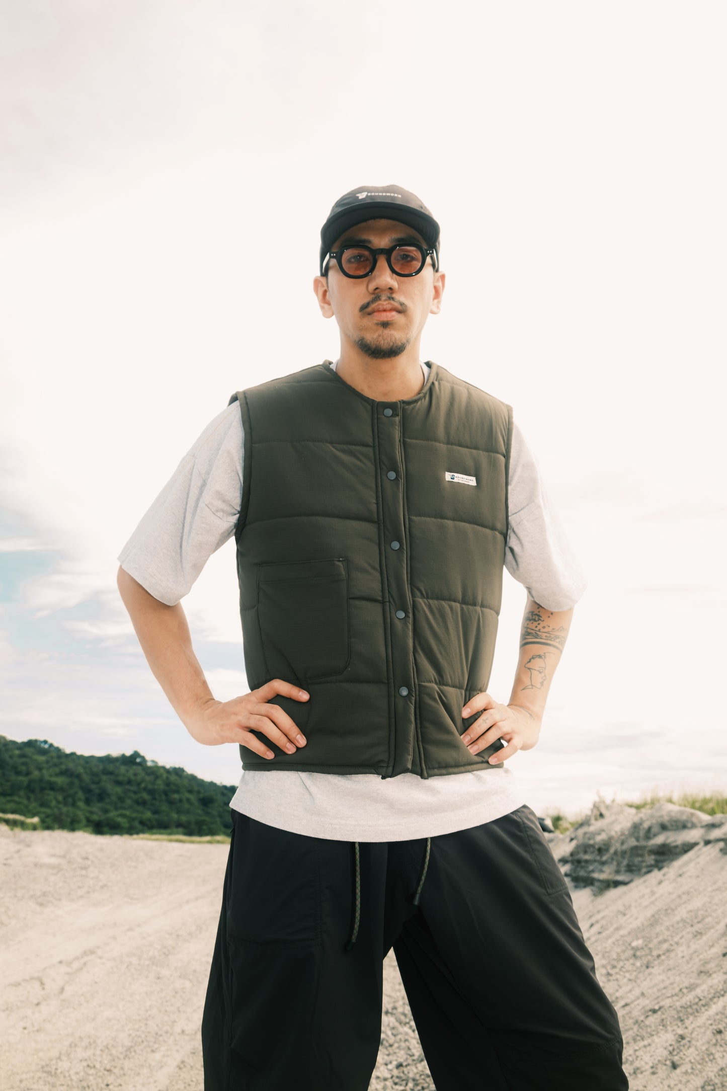 GW Puffer Nylon Vest (Teal)