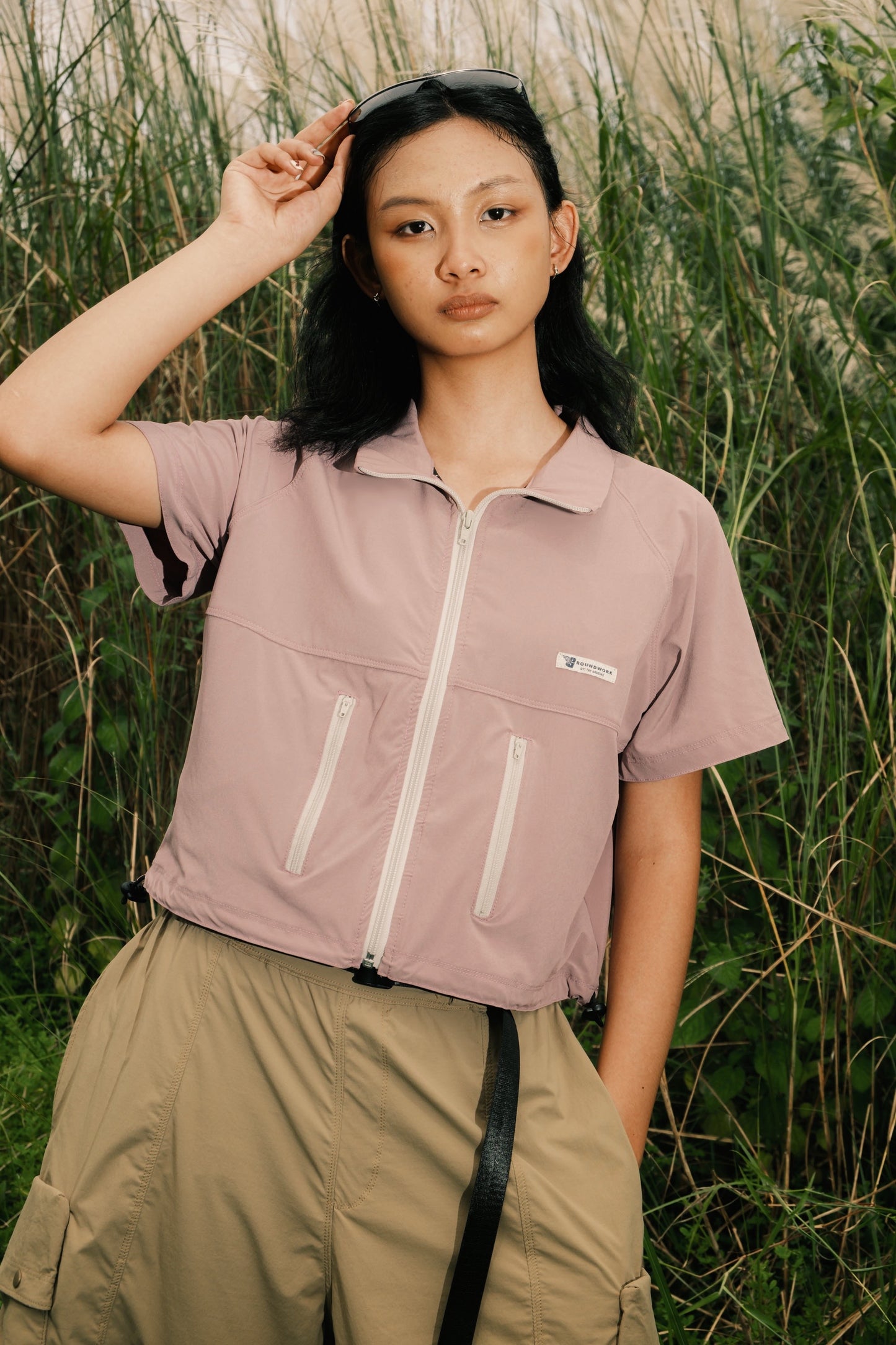 GW Full Zipped Cropped S/SLV (Wisteria Purple)