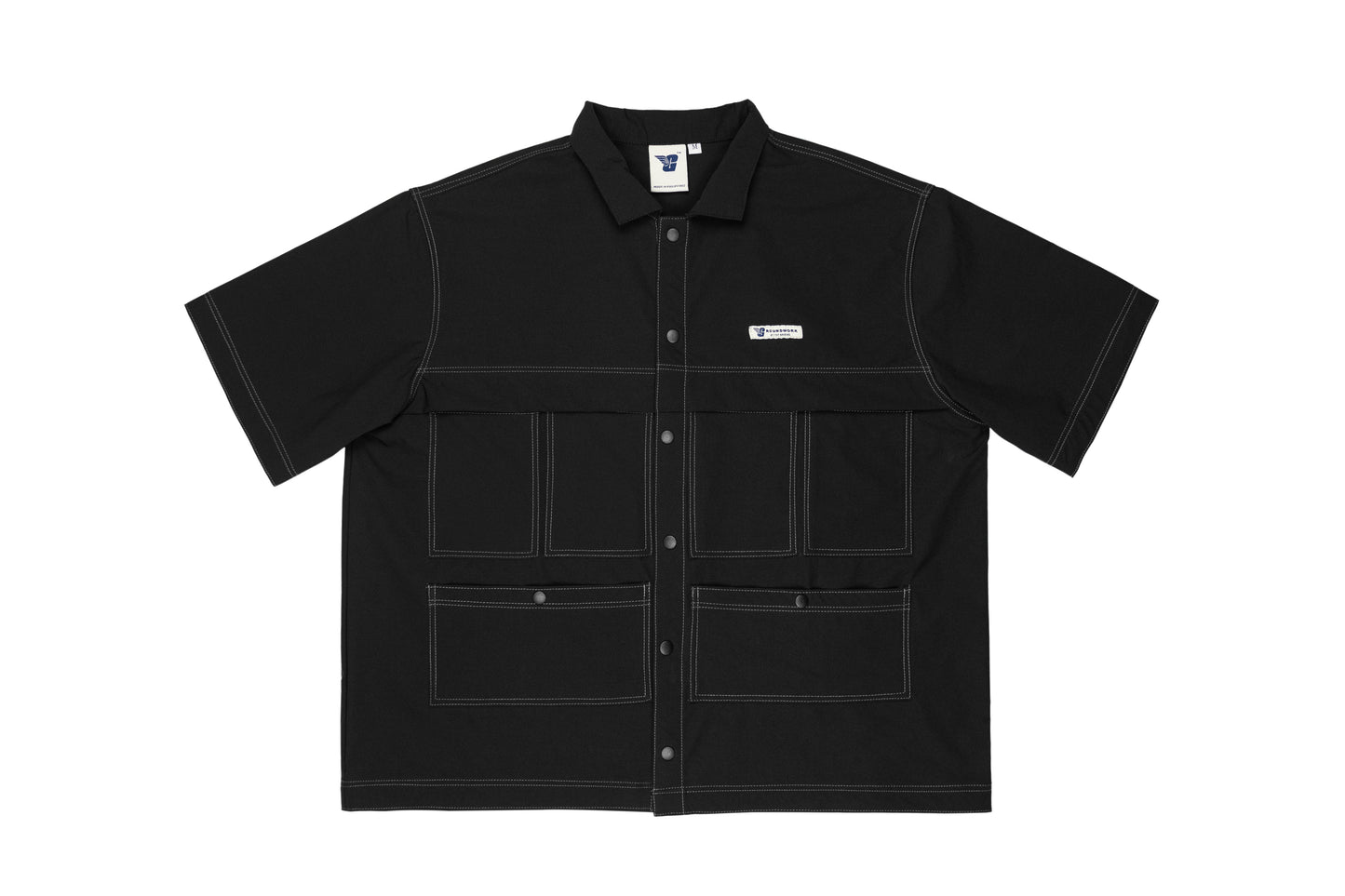 GW Multi-pockets Cropped Polo (Black)