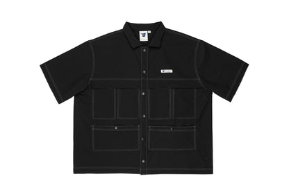 GW Multi-pockets Cropped Polo (Black)